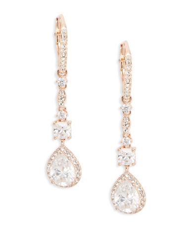 Nadri Rose Goldtone Crystal Linear Drop Earrings
