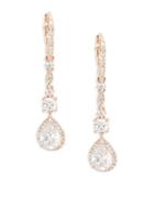 Nadri Rose Goldtone Crystal Linear Drop Earrings