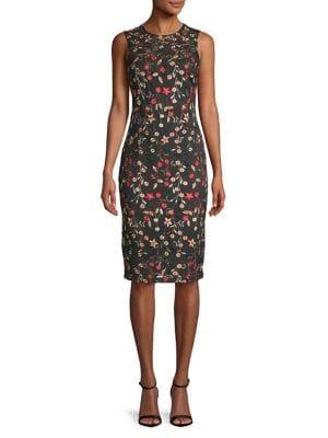 Calvin Klein Floral Embroidered Sheath Dress