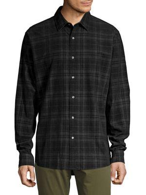 Michael Kors Slim Plaid Button Front Shirt
