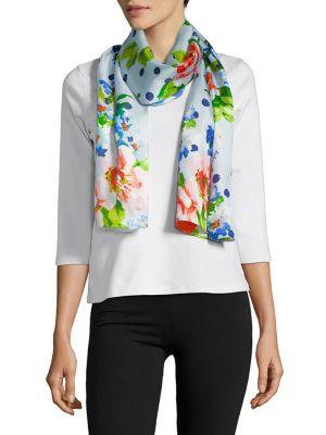 Echo Floral Watercolor Silk Scarf