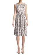 Anne Klein Printed Leaf Fit-and-flare Dress