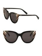 Salvatore Ferragamo 50mm Striped Cat Eye Sunglasses