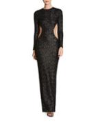 Dress The Population Long Sleeve Sequin Gown