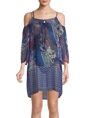 Tommy Bahama Paisley Leaves Cold-shoulder Coverup
