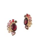Carolee Victorian Empire Crystal Button Clip Earrings