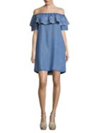 Context Off-the-shoulder Embroidered Sheath Dress