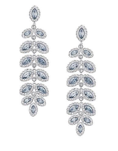 Swarovski Baron Silvertone And Pale Blue Crystal Drop Earrings