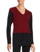 Vince Camuto Colorblocked Waffle-knit Sweater