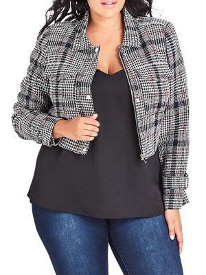 City Chic Plus London Checkered Jacket