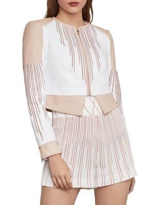 Bcbgmaxazria Sunburst Fan Moto Jacket