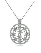 Lord & Taylor Cubic Zirconia And Sterling Silver Filigree Pendant Necklace
