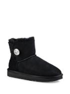 Ugg Mini Bailey Button Bling Shearling And Suede Cold Weather Boots