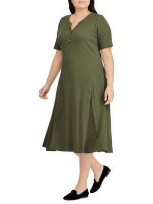 Lauren Ralph Lauren Plus Cotton Fit-and-flare Dress