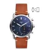 Fossil Q Commuter Leather-strap Hybrid Smart Watch