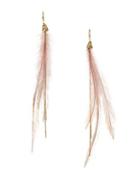 Badgley Mischka Feather Tassel Earrings