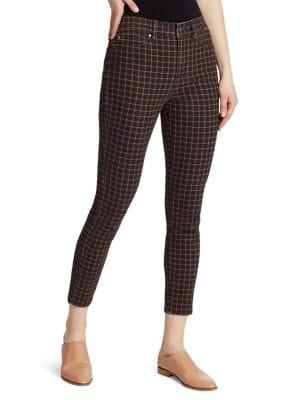 Ella Moss High-rise Plaid Print Skinny Ankle Jeans