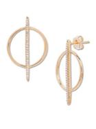 Lord & Taylor Diamond And 14k Yellow Gold Hoop Earrings