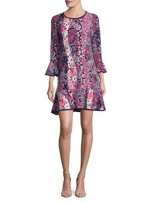 Michael Michael Kors Floral Bell-sleeve Dress