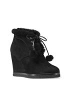 Michael Kors Collection Chadwick Suede & Shearling Wedge Booties