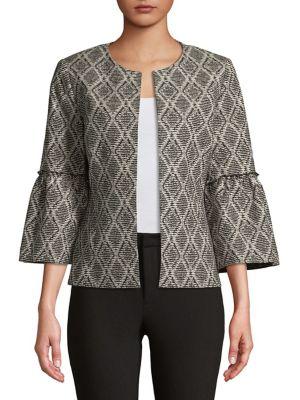 Nipon Boutique Bell-sleeve Geometric Jacket