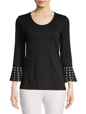 Michael Michael Kors Petite Studded Flounce Sleeve Top