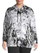Marc New York Performance, Plus Size Plus Marble-print High-low Hoodie