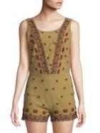 Free People Sleeveless Embroidered Romper