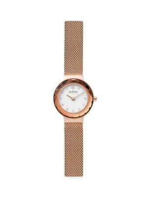 Skagen Leonora Rose Goldtone Steel-mesh Watch