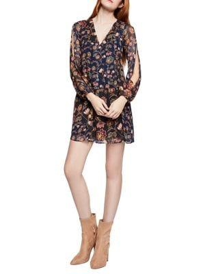 Bcbgeneration Metallic Floral A-line Mini Dress