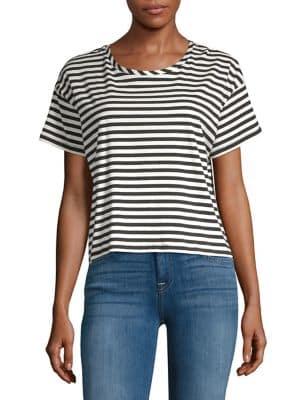French Connection Tim Tim Striped Cropped Tee