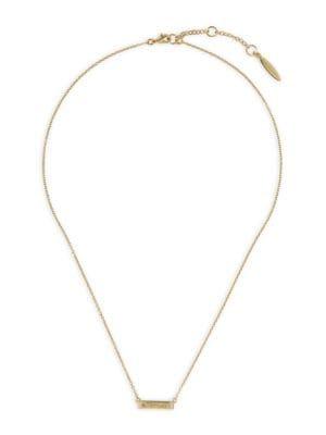 Sole Society Stackable Mantras Fearless Crystal Pendant Necklace