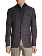 Tallia Orange Wool-blend Check Blazer