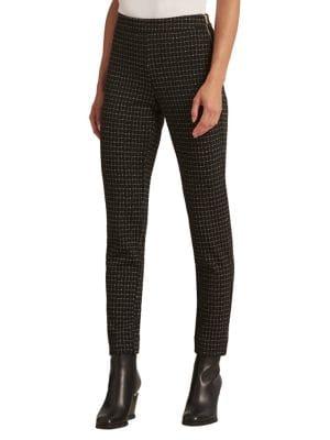 Donna Karan Windowpane Plaid Tapered Pants