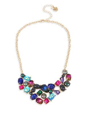 Betsey Johnson Shake Your Tail Feather Crystal & Bead Bib Necklace