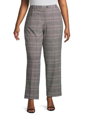 Calvin Klein Plus Plaid Straight Leg Pants