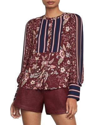 Bcbgmaxazria Mixed-print Blouse