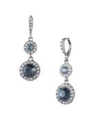 Givenchy Hematite And Pave Crystal Double Drop Earrings