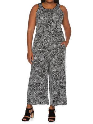Rafaella Plus Printed Wide-leg Jumpsuit