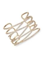 Nina Willow Rhodium-plated And Crystal Cuff Bracelet