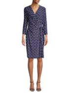 Anne Klein Polka-dotted Wrap Dress