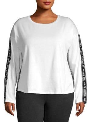 Michael Kors Plus Logo Panel Long-sleeve Top