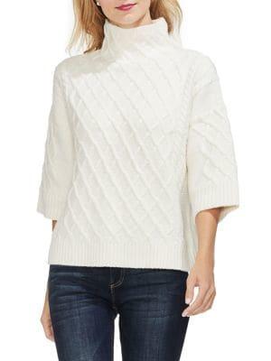 Vince Camuto Sapphire Sheen Funnel Neck Sweater