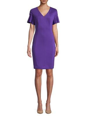 Elie Tahari Flutter-sleeve Sheath Dress