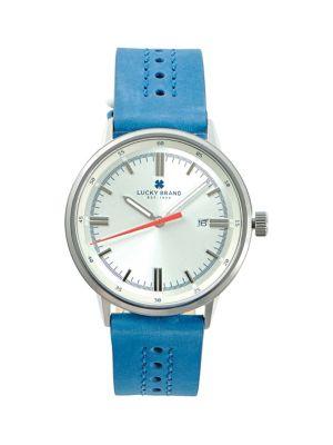 Lucky Brand Fairfax Stainless Steel & Suede-strap Watch