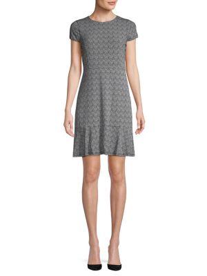 Michael Michael Kors Reptile Printed Fit-&-flare Dress