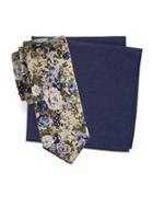 Tallia Floral Tie And Pocket Square Set