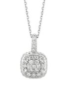 Morris & David 14k White Gold Diamond Square Pendant Necklace