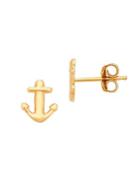Lord & Taylor 14k Yellow Gold Anchor Stud Earrings