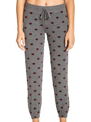 Pj Salvage Lips Printed Drawstring Joggers